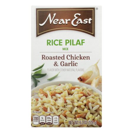 Near East Rice Pilaf Mix - Chicken and Garlic - Case of 12 - 6.3 oz.