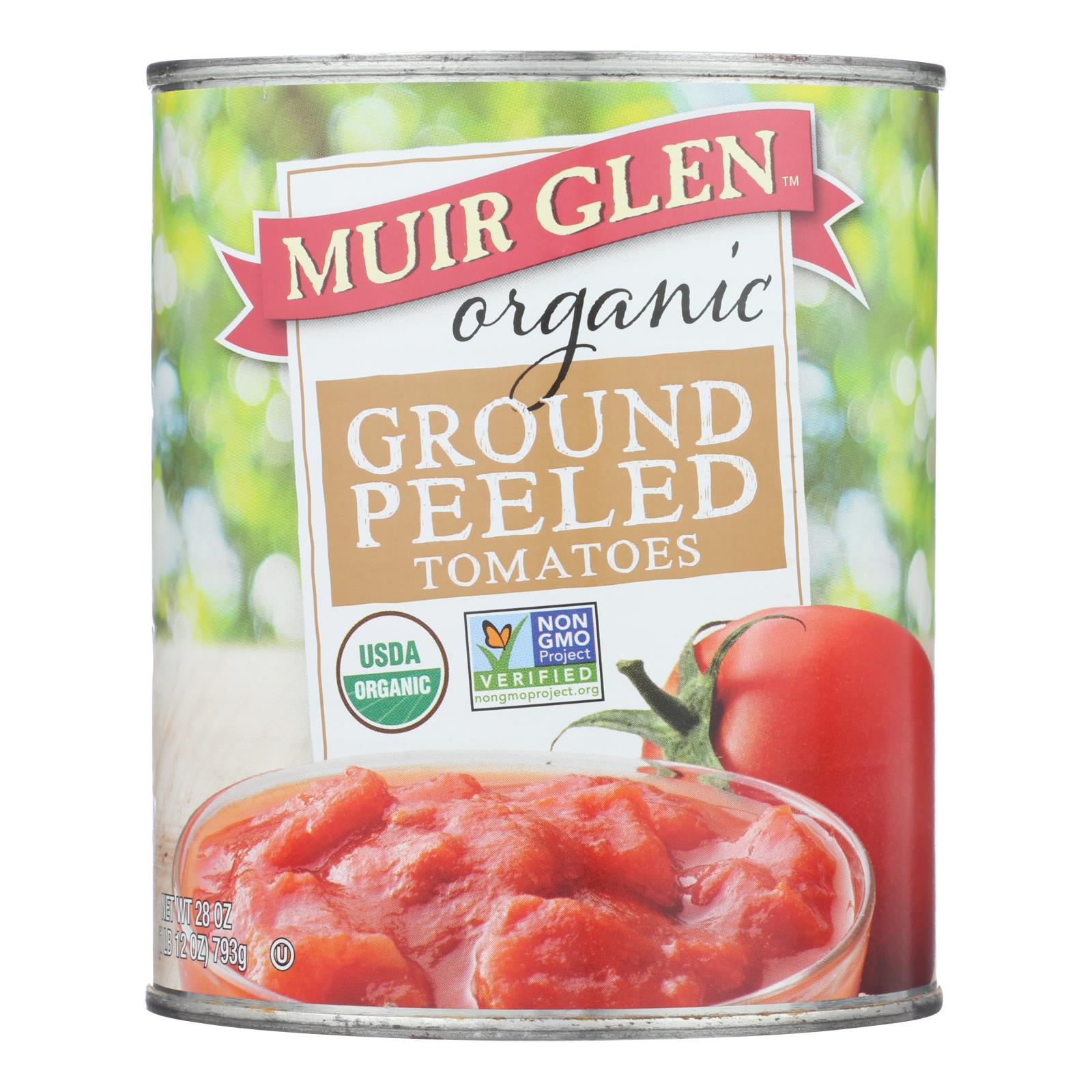 Muir Glen Ground Peeled Tomato - Tomato - Case of 12 - 28 oz.