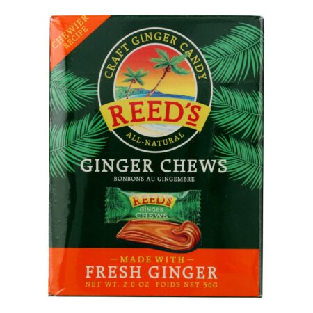 Reed's Ginger Beer Chewy Ginger Candy Rolls - Case of 20 - 2 oz