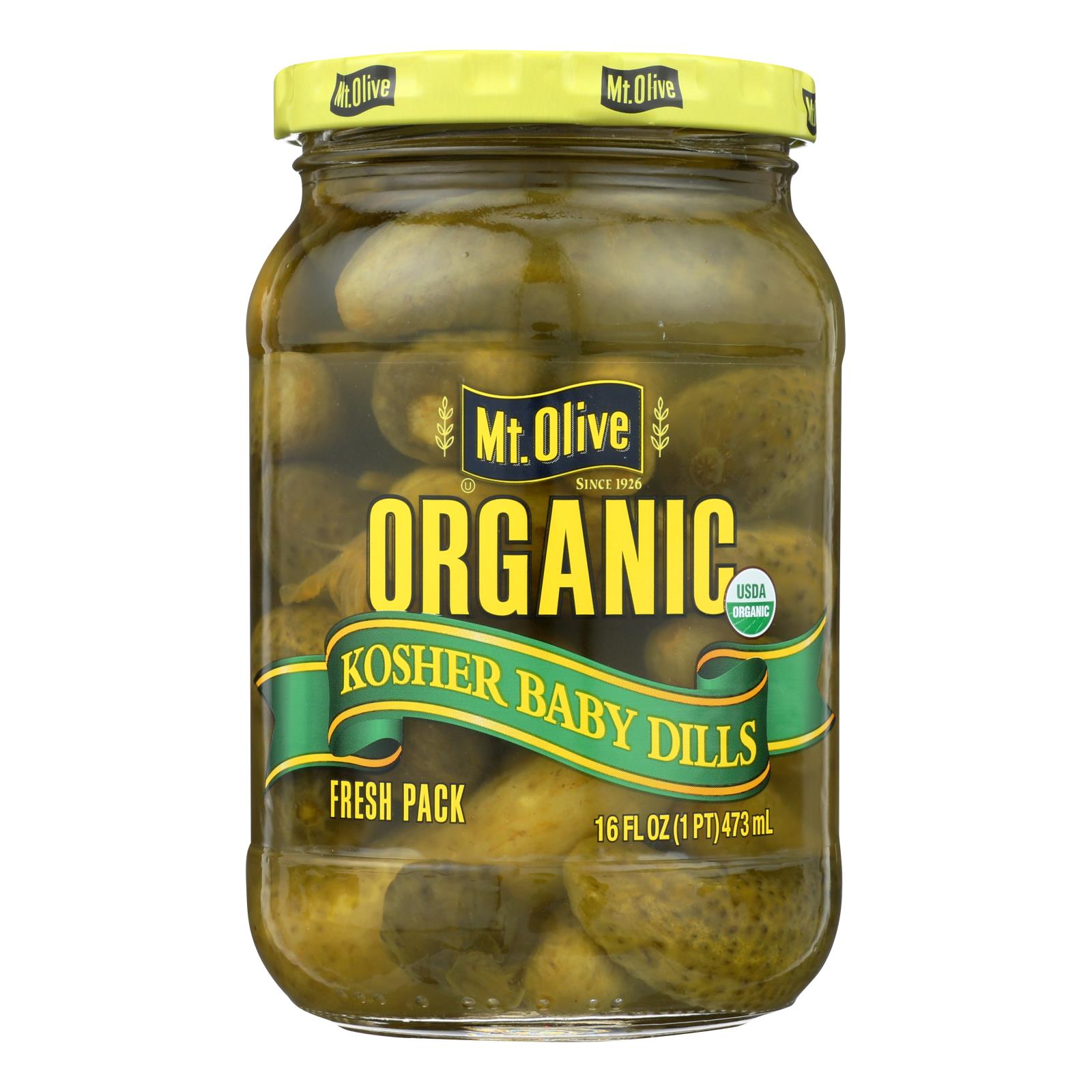 Mt Olive Pickle Co Kosher Baby Dills - Case of 6 - 16 FZ