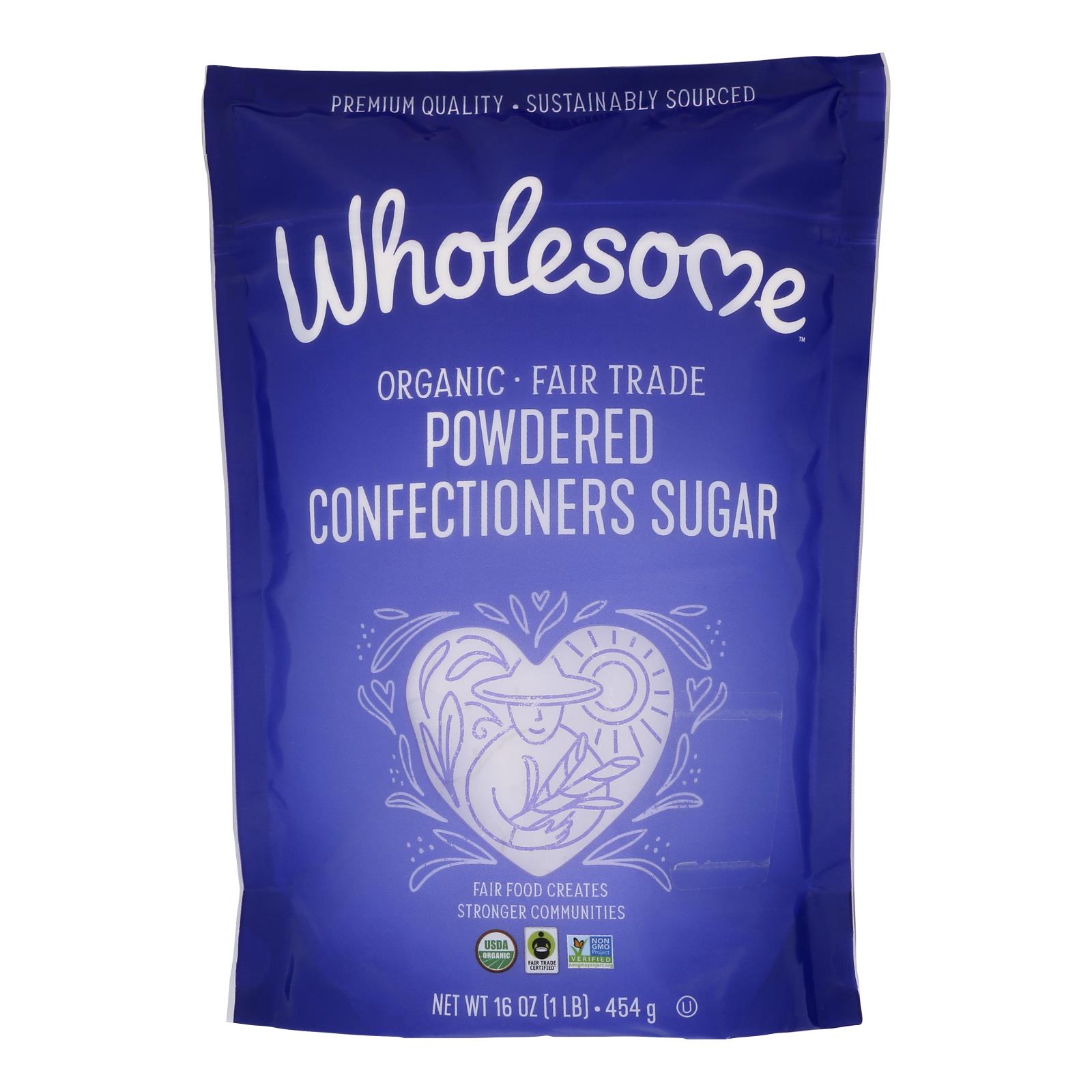 Wholesome Sweeteners Powdered Sugar - Organic and Natural - Case of 6 lbs