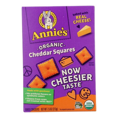 Annie's Homegrown - Cracker Chedder Sqrs - Case of 12-7.5 oz.