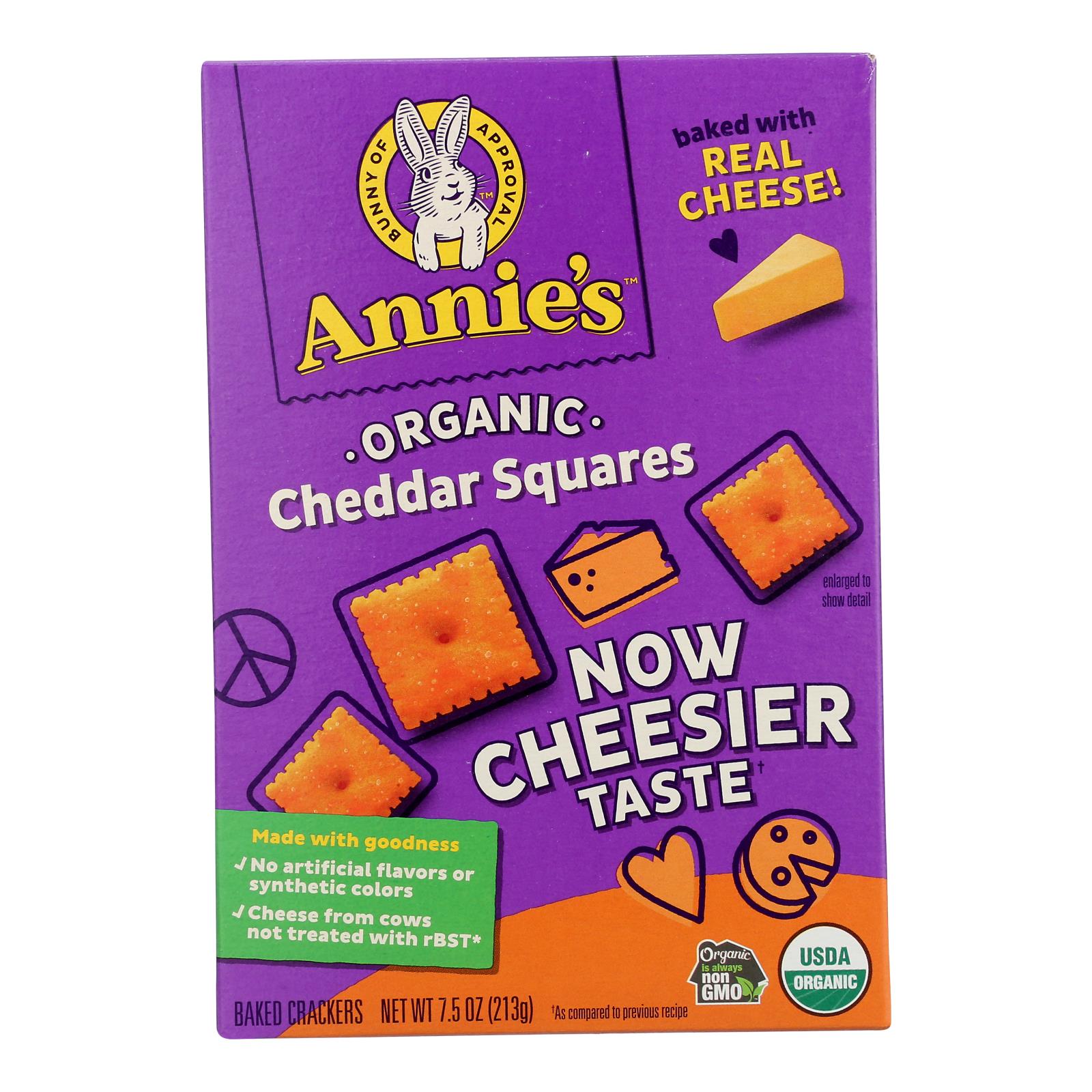 Annie's Homegrown - Cracker Chedder Sqrs - Case of 12-7.5 oz.