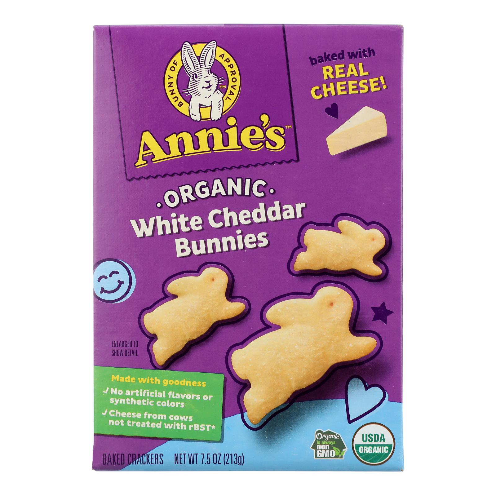 Annie's Homegrown - Crcker Wht Chd Bunny - Case of 12-7.5 oz.