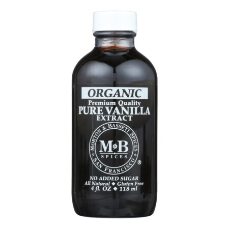 M&B Spices Organic Pure Vanilla Extract - Case of 3 - 4 OZ