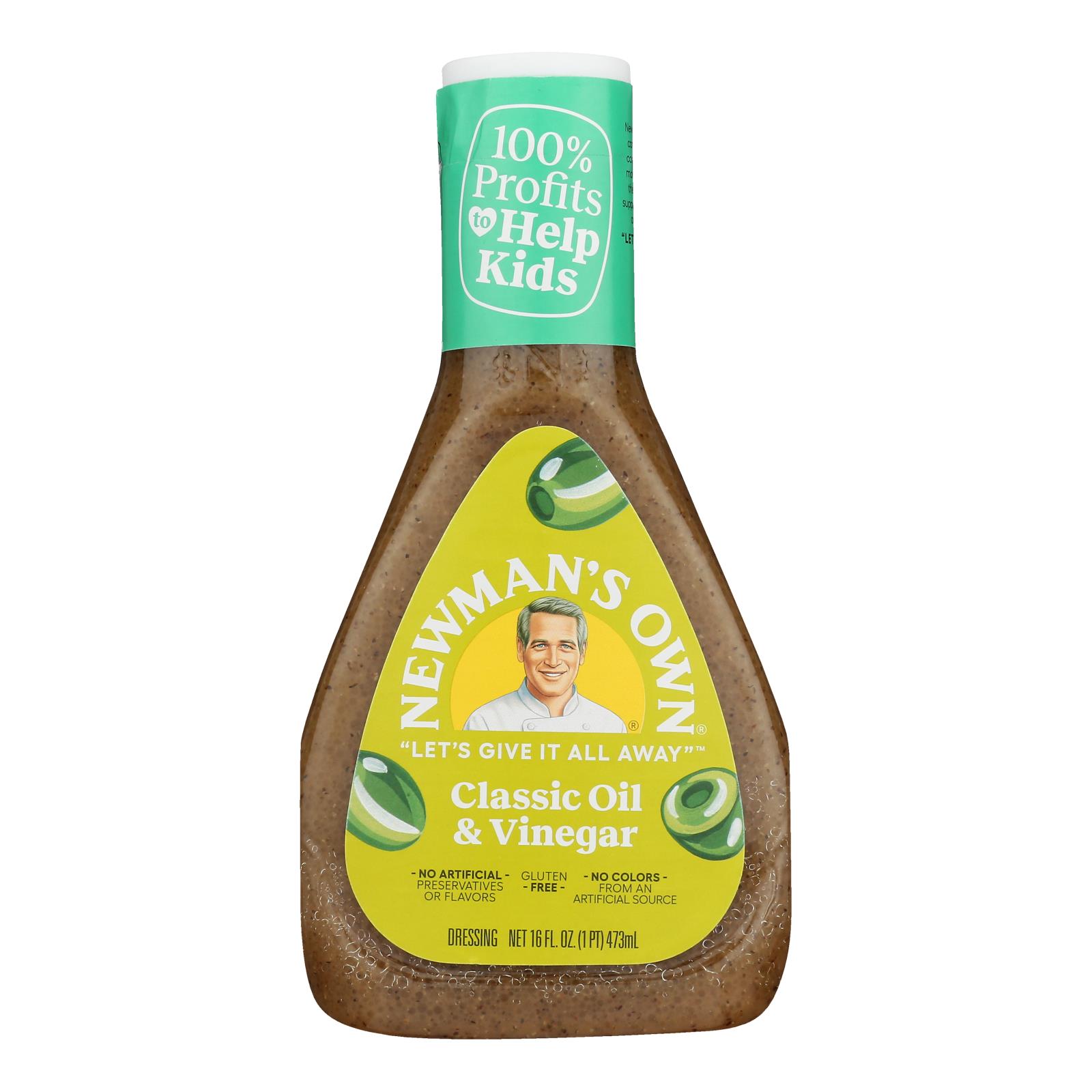 Newman's Own Red Wine Dressing - Vinegar and Olive Oil - Case of 6 - 16 Fl oz.