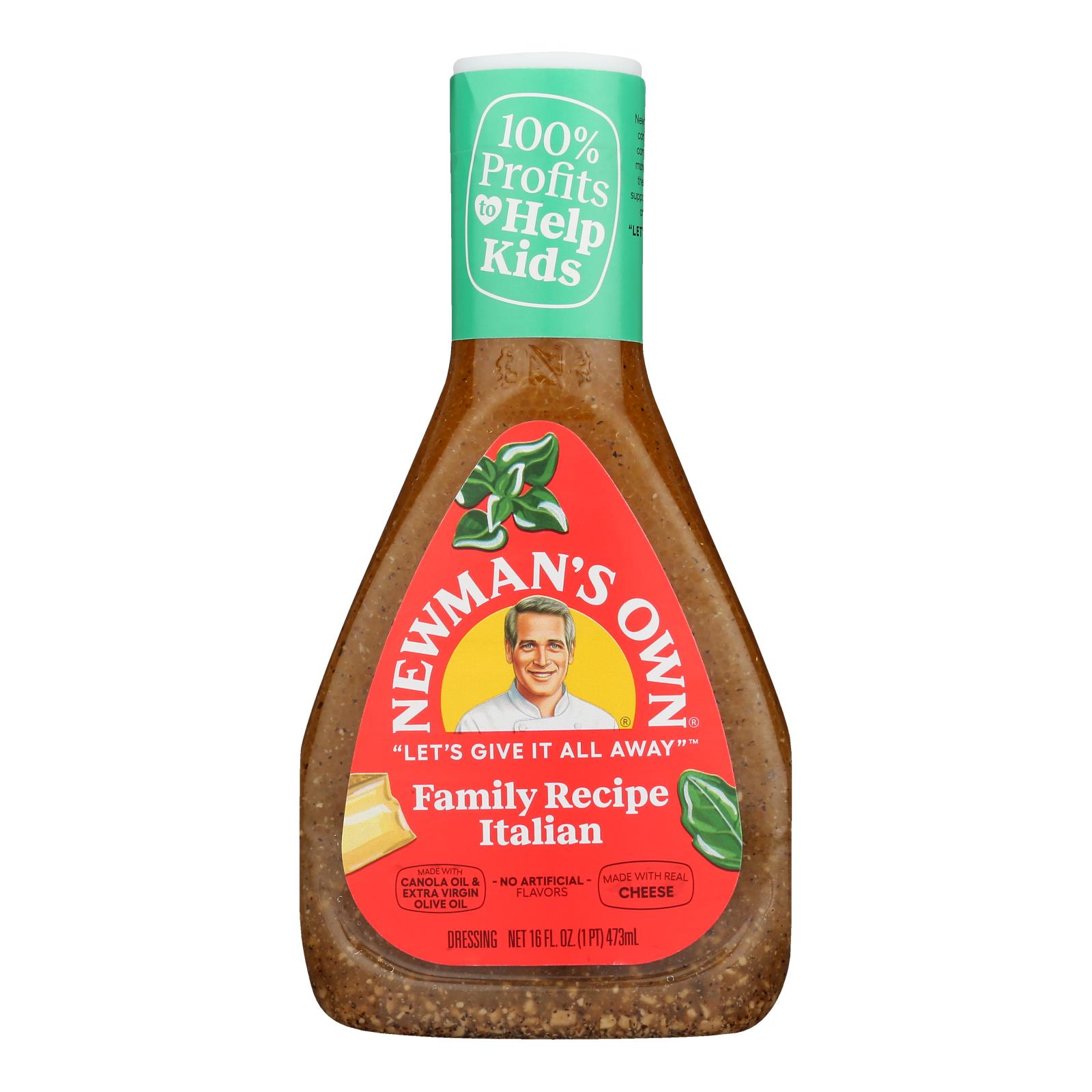Newman's Own Family Recipe Dressing - Italian - Case of 6 - 16 Fl oz.