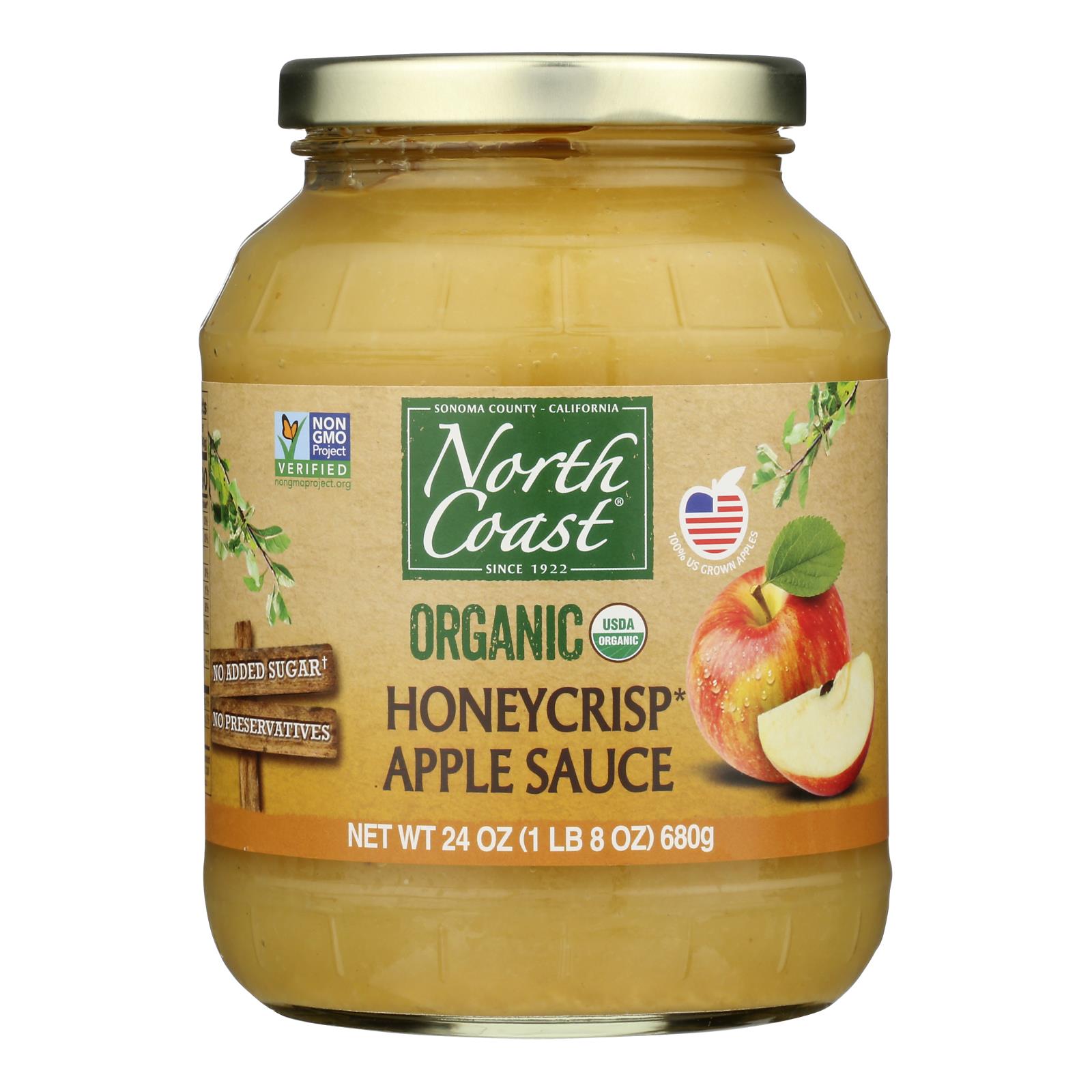 North Coast Organic Honeycrisp Apple Sauce - Case of 6 - 24 OZ