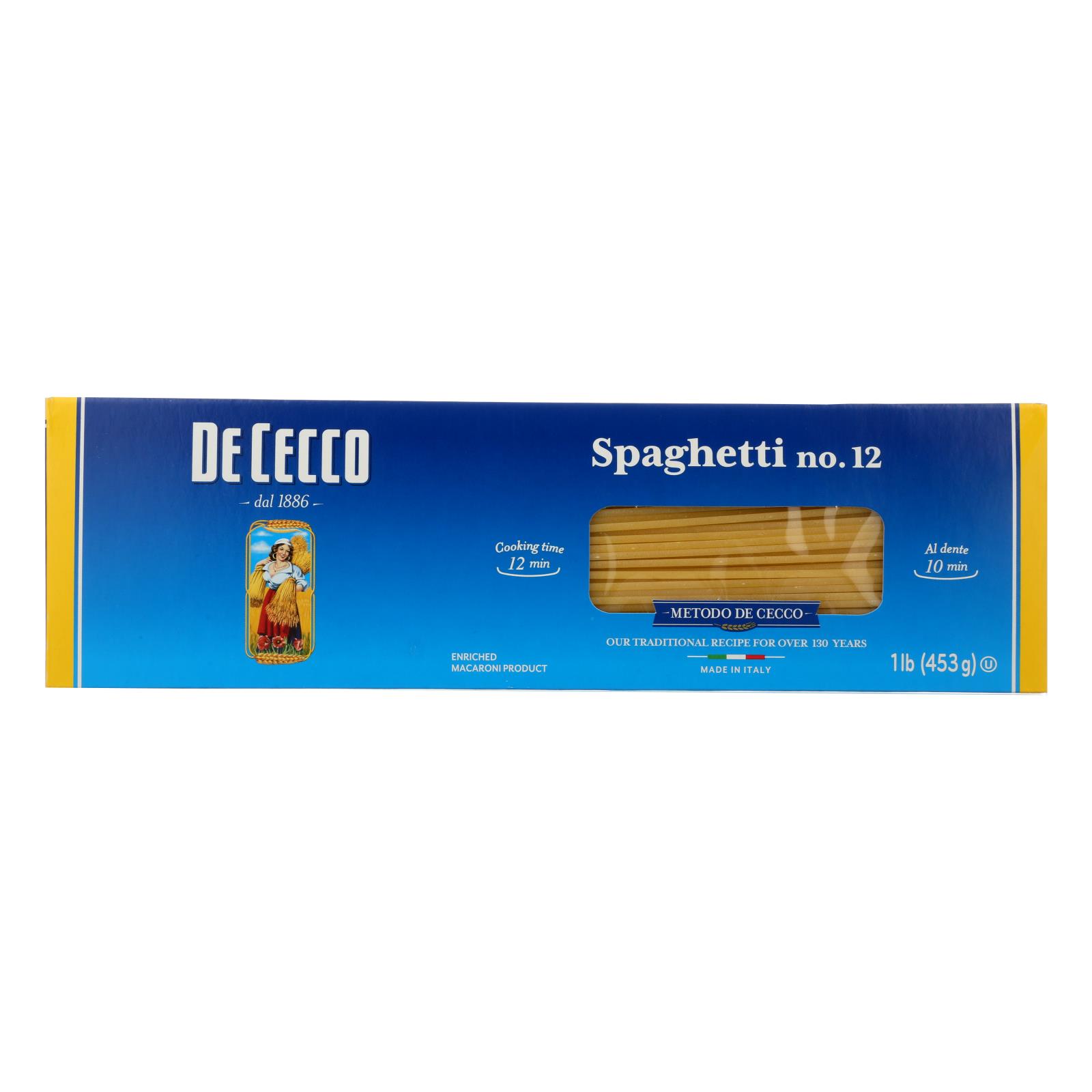 De Cecco Pasta - Spaghetti Pasta - Case of 20 - 16 oz.