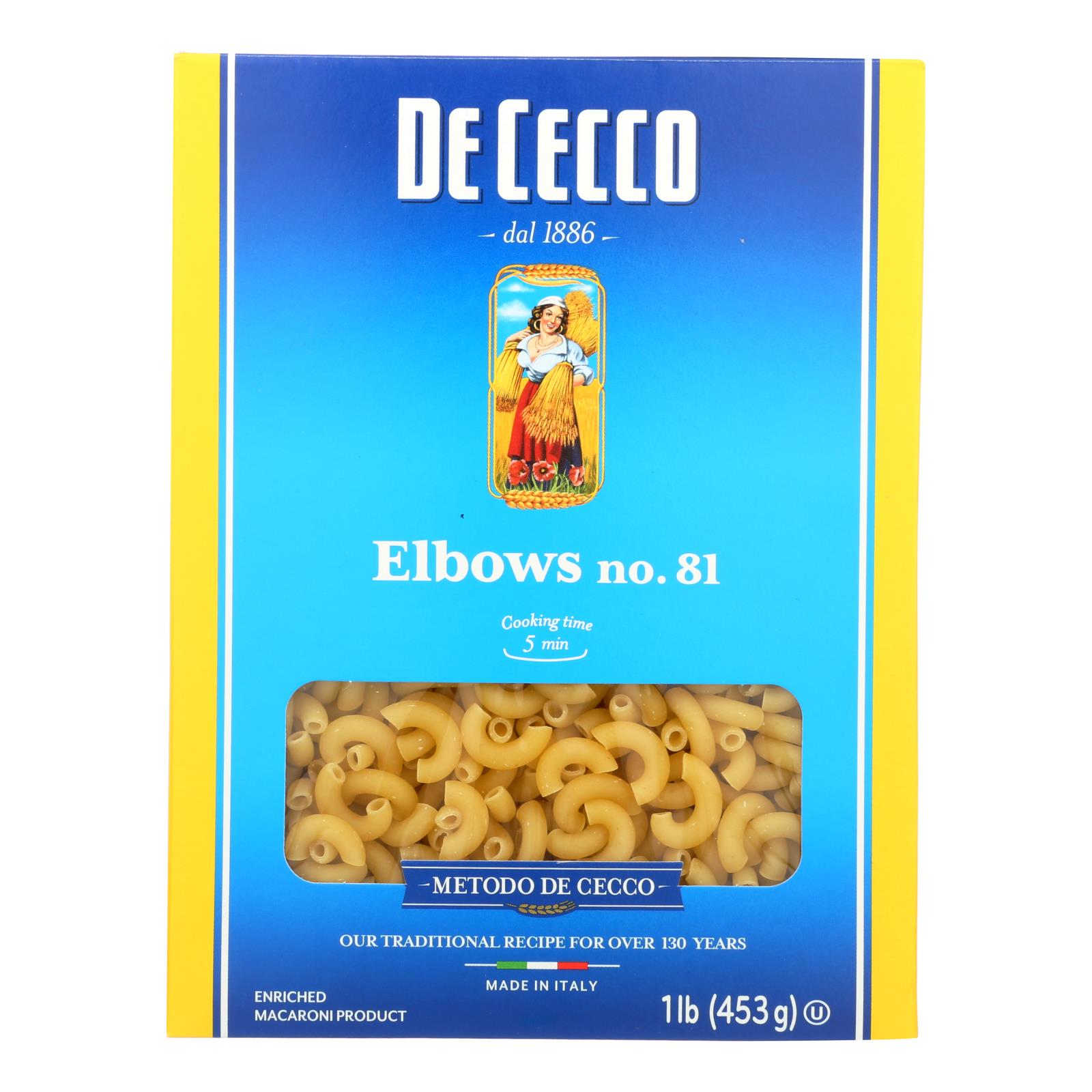 De Cecco Pasta - Elbows Pasta - Case of 20 - 16 oz.