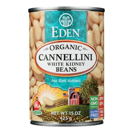 Eden Foods Organic Cannellini White Kidney Beans - Case of 12 - 15 oz.