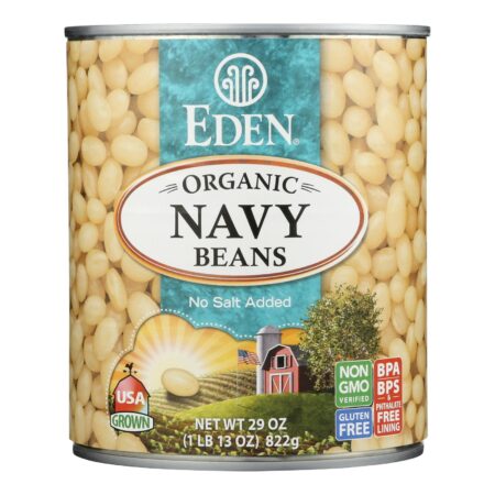 Eden No Salt Added Organic Navy Beans - Case of 12 - 29 OZ