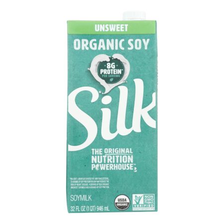 Silk Organic Soymilk - Unsweetened - Case of 6 - 32 Fl oz.