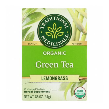 Traditional Medicinals Organic Golden Green Tea - 16 Tea Bags - Case of 6