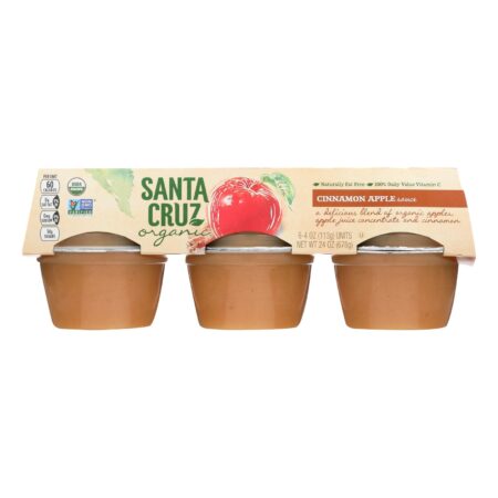 Santa Cruz Organic Apple Sauce - Cinnamon - Case of 12 - 4 oz.