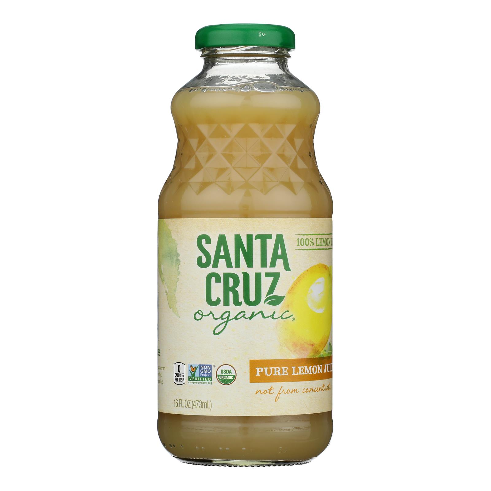 Santa Cruz 100% Organic Lemon Juice - Case of 8 - 16 FZ