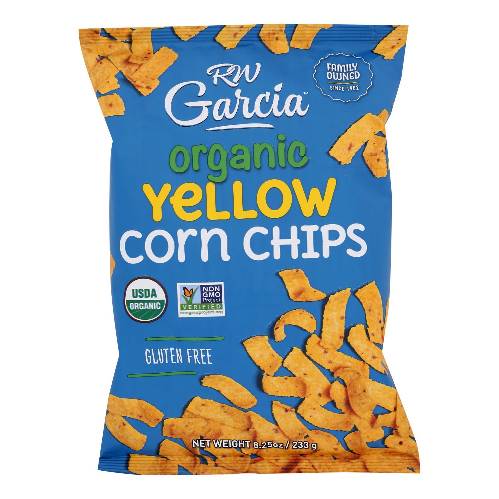 R. W. Garcia Organic Yellow Corn Chips - Case of 12 - 8.25 OZ