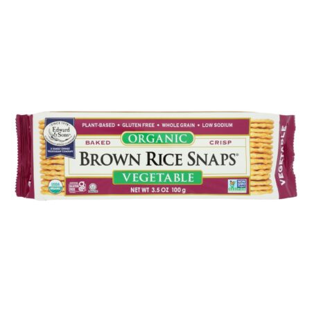 Edward and Sons Organic Vegetable Brown Rice Snaps - Case of 12 - 3.5 oz.