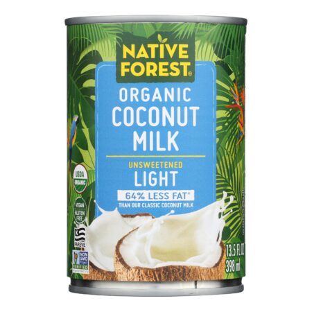 Native Forest Organic Light Milk - Coconut - Case of 12 - 13.5 Fl oz.