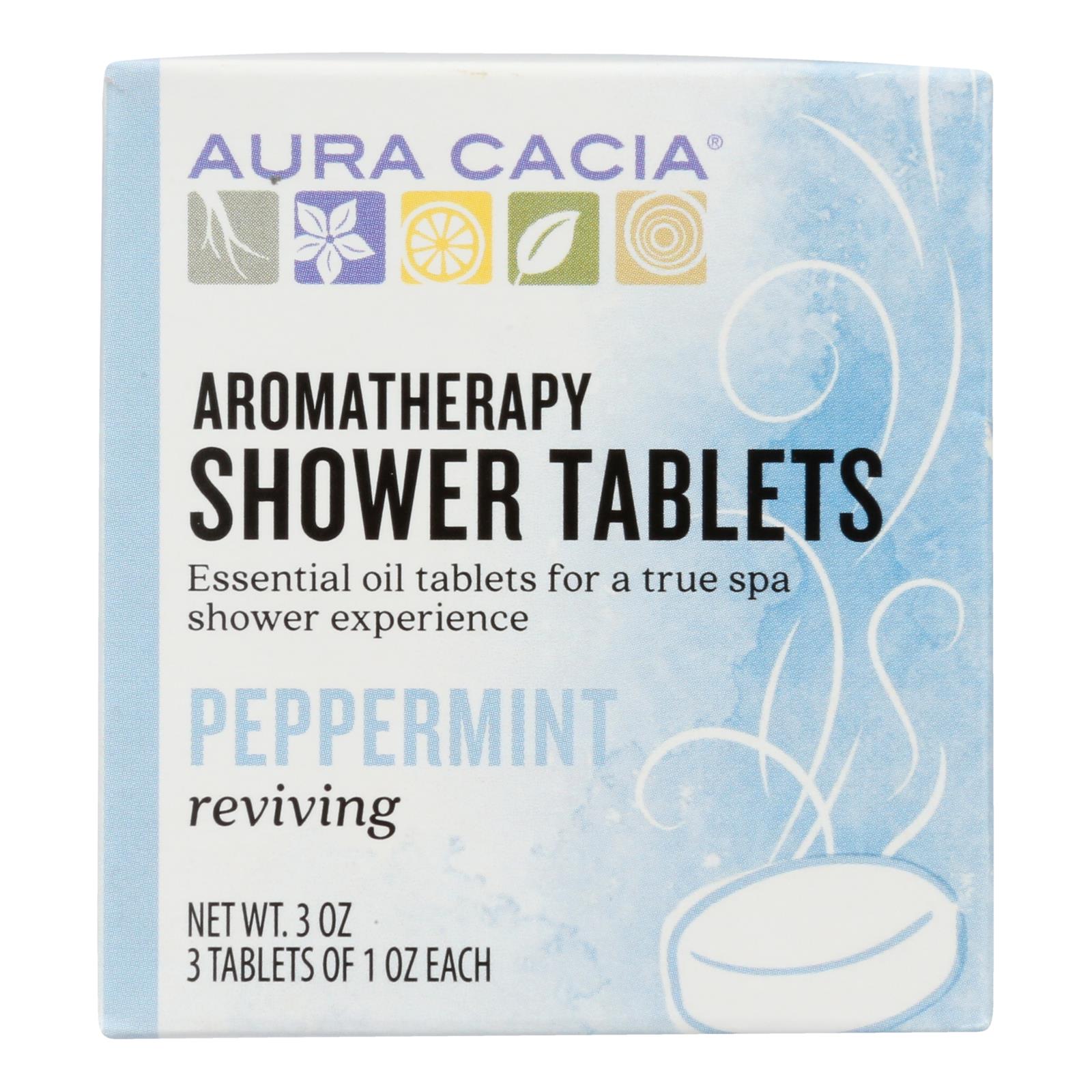 Aura Cacia - Reviving Aromatherapy Shower Tablets Peppermint - 3 Tablets