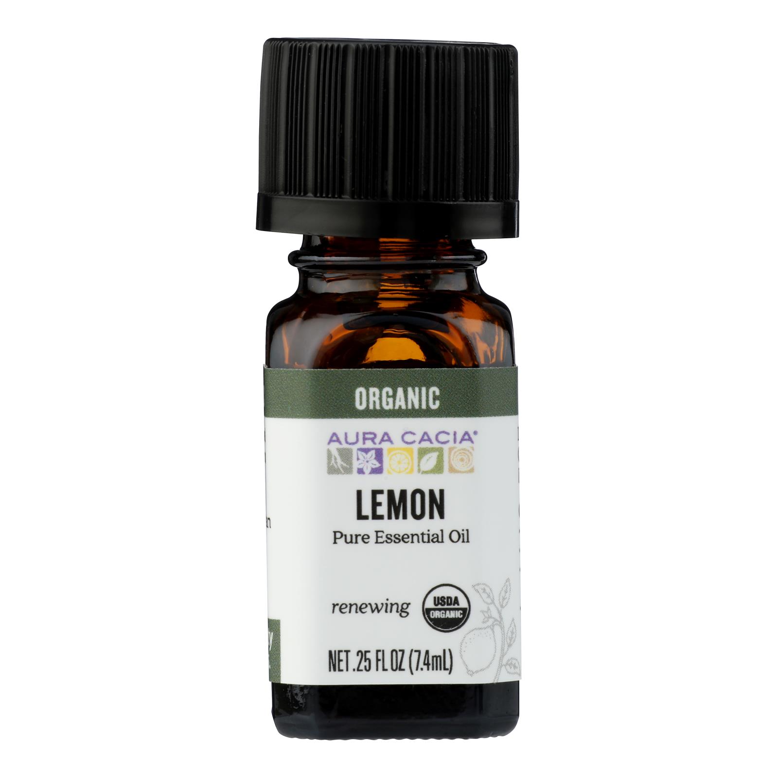 Aura Cacia - Organic Essential Oil - Lemon - .25 oz