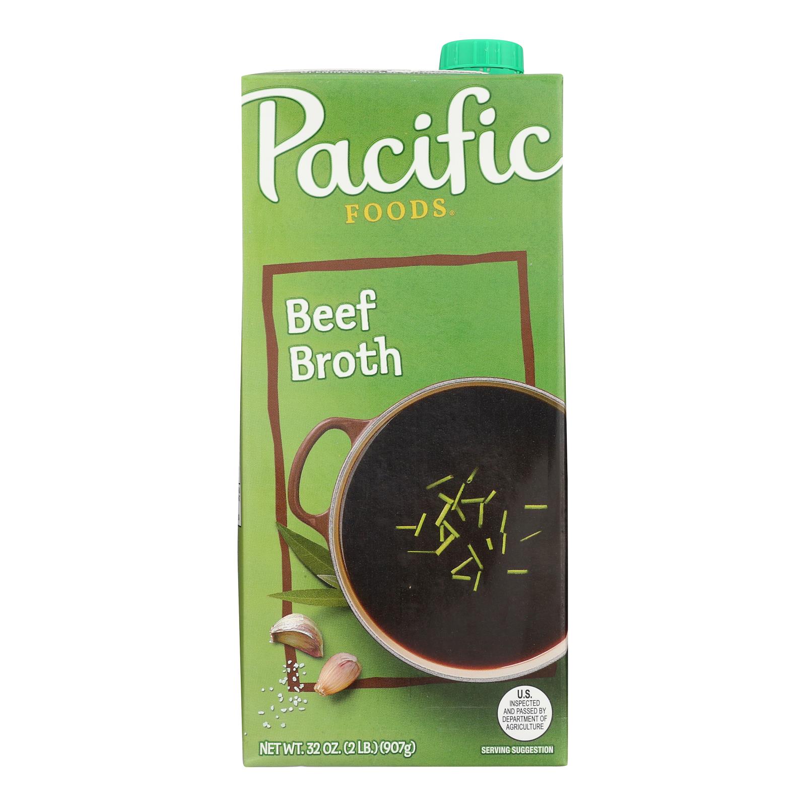 Pacific Natural Foods Broth - Beef - Case of 12 - 32 Fl oz.