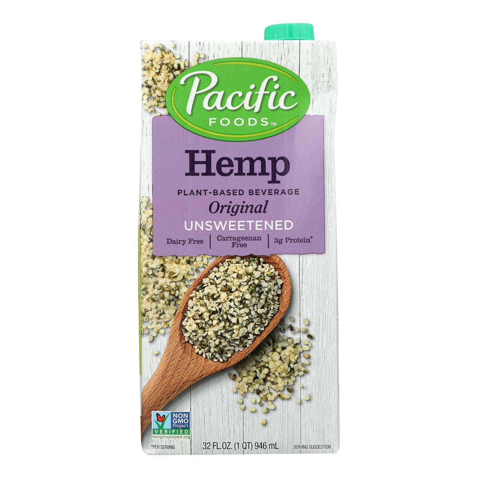 Pacific Natural Foods Hemp Original - Unsweetened - Case of 12 - 32 Fl oz.