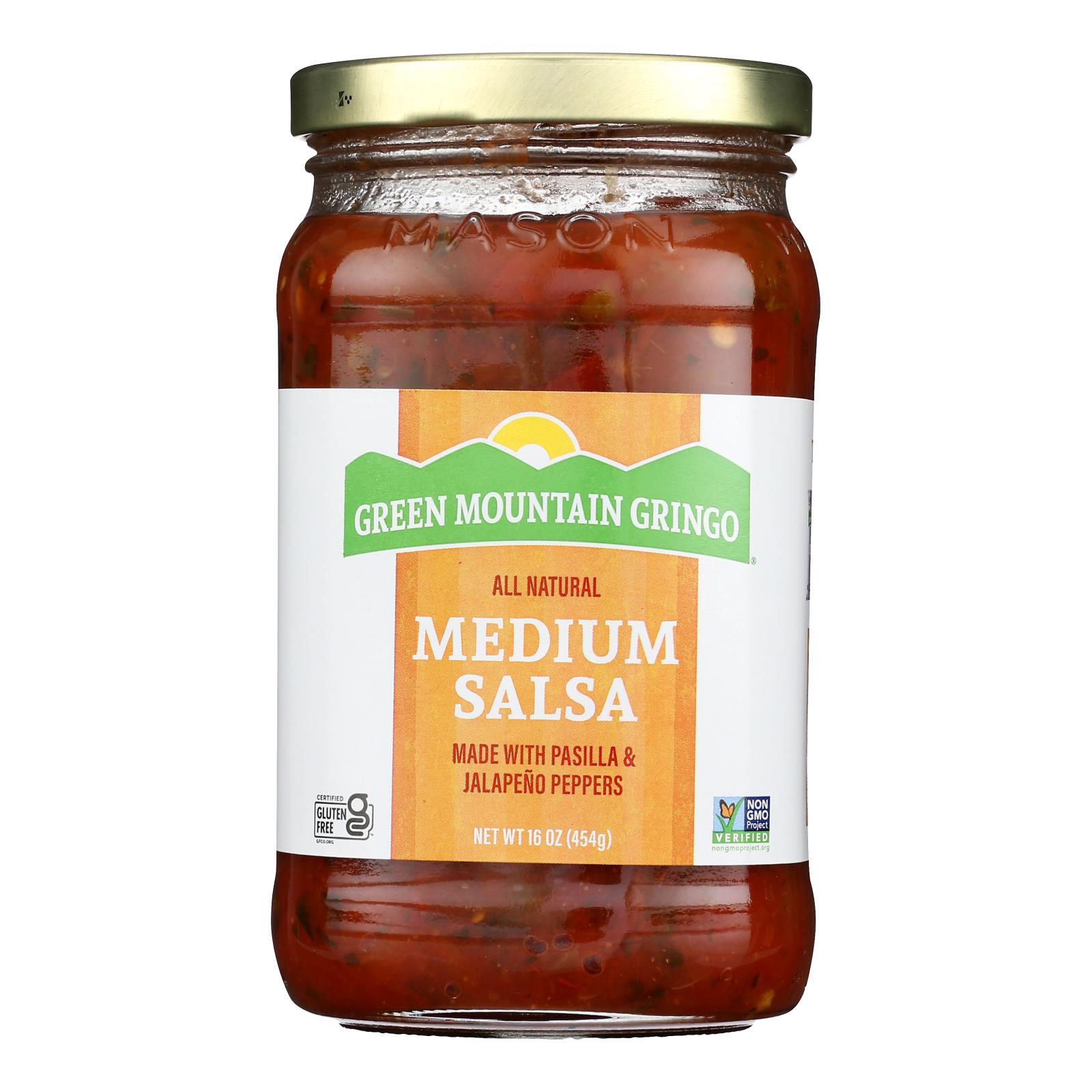 Green Mountain Gringo Medium Salsa - Case of 12 - 16 oz.