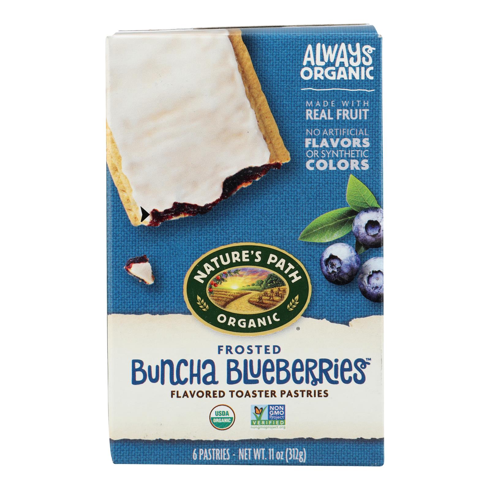 Nature's Path Organic Frosted Toaster Pastries - Buncha Blueberries - Case of 12 - 11 oz.