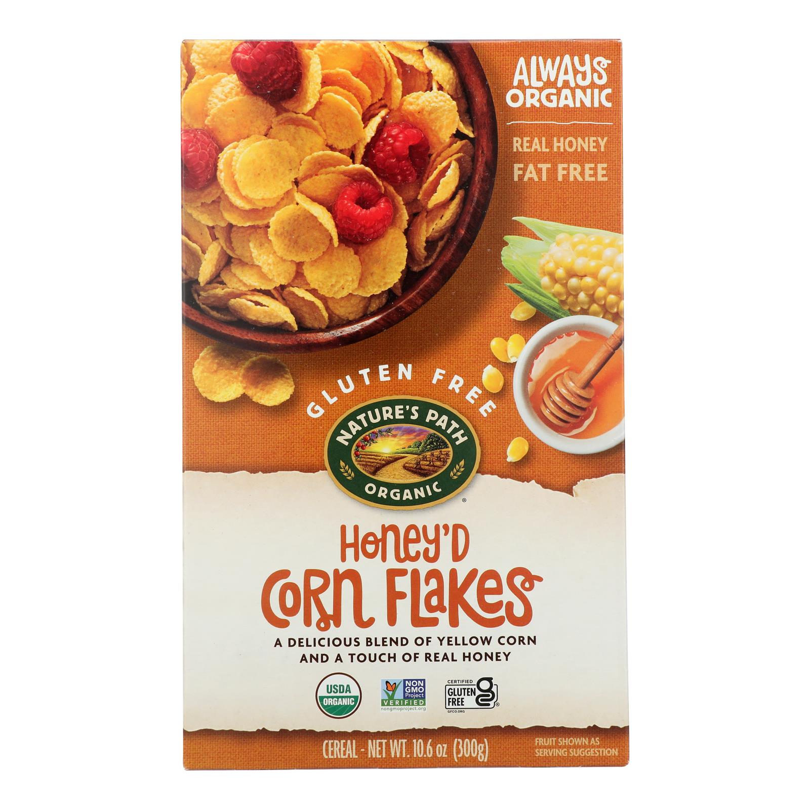 Nature's Path Organic Corn Flakes Cereal - Honey?D - Case of 12 - 10.6 oz.