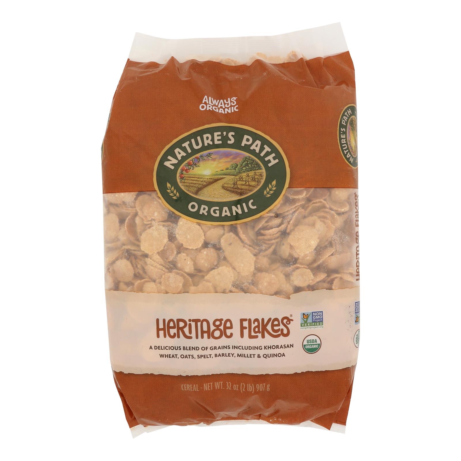 Nature's Path Organic Heritage Flakes Cereal - Case of 6 - 32 oz.