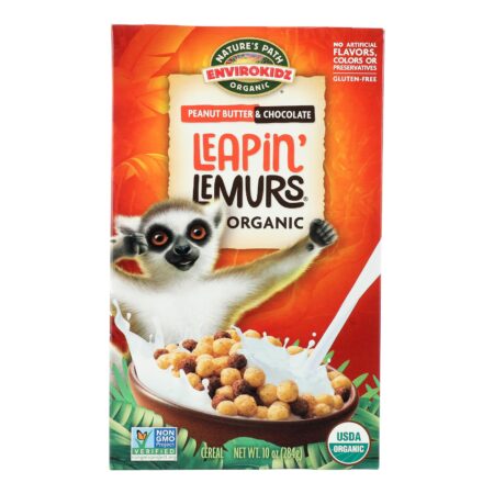 Envirokidz - Leapin' Lemurs Cereal - Peanut Butter and Chocolate - Case of 12 - 10 oz.