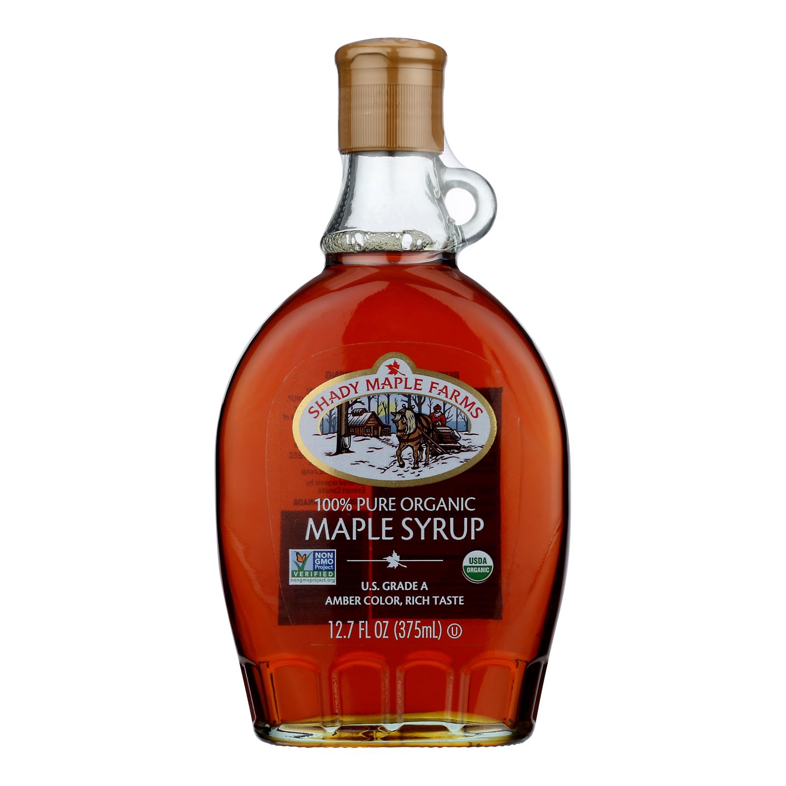 Shady Maple Farms 100 Percent Pure Organic Maple Syrup - Case of 12 - 12.7 Fl oz.