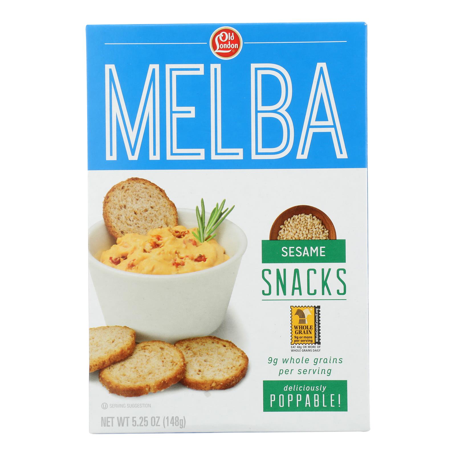 Old London - Melba Snacks - Sesame - Case of 12 - 5.25 oz.