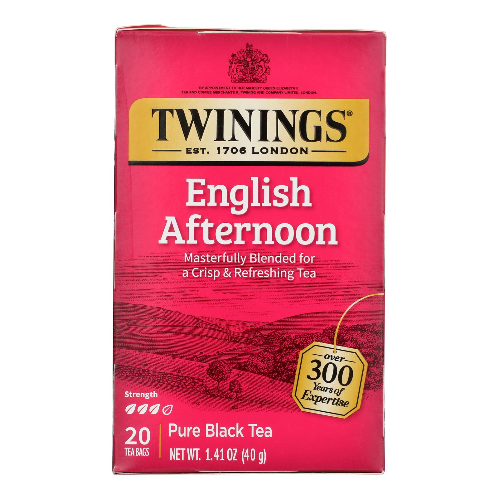 Twinings Tea Black Tea - English Afternoon - Case of 6 - 20 Bags