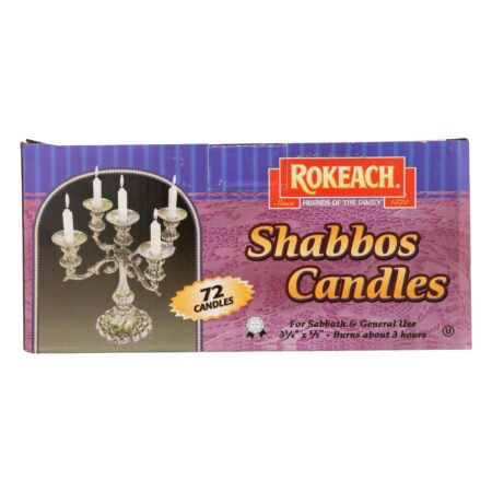 Rokeach Shabbos Candles - Case of 8 - 72 CT