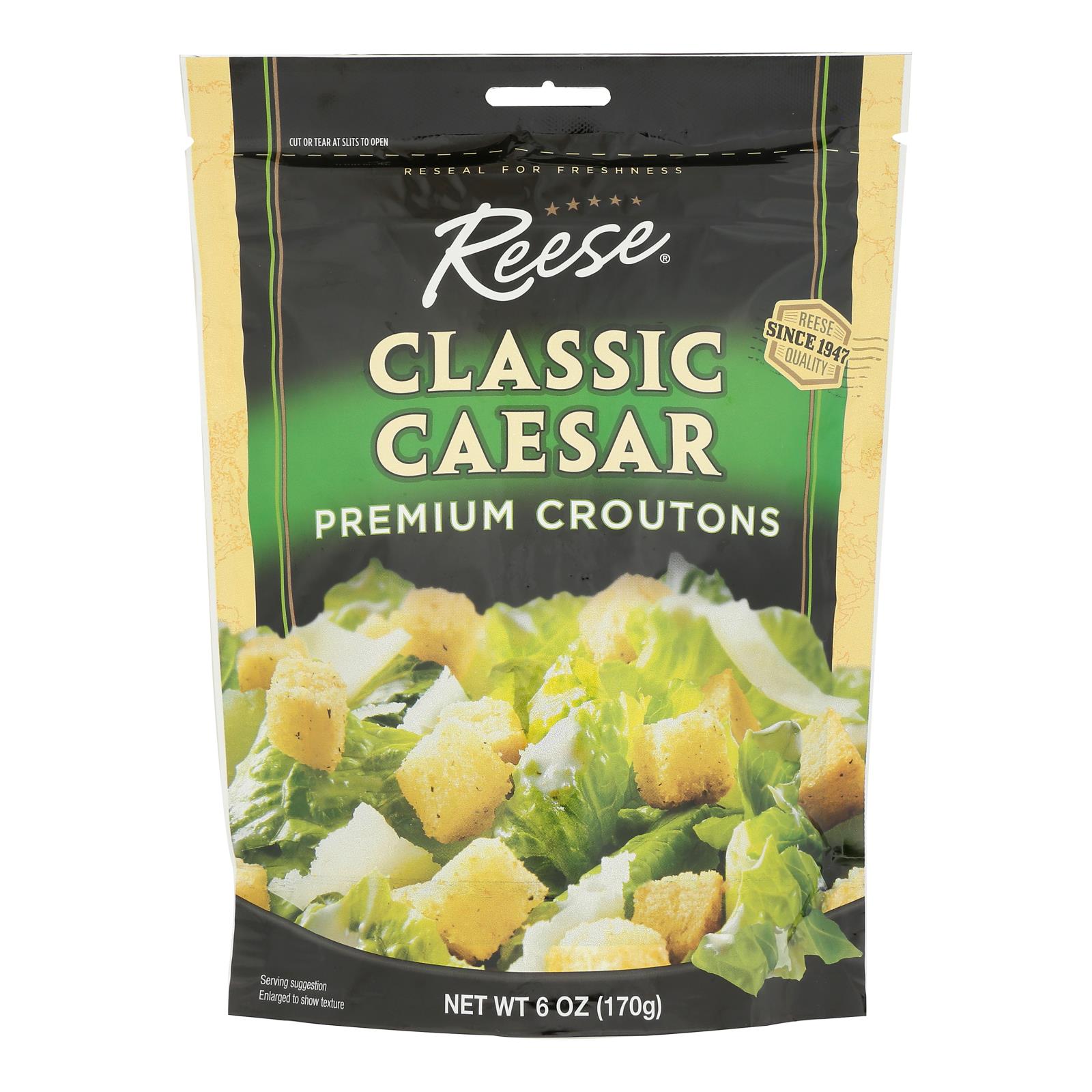 Reese Croutons Caesar Salad - Case of 12 - 6 oz.