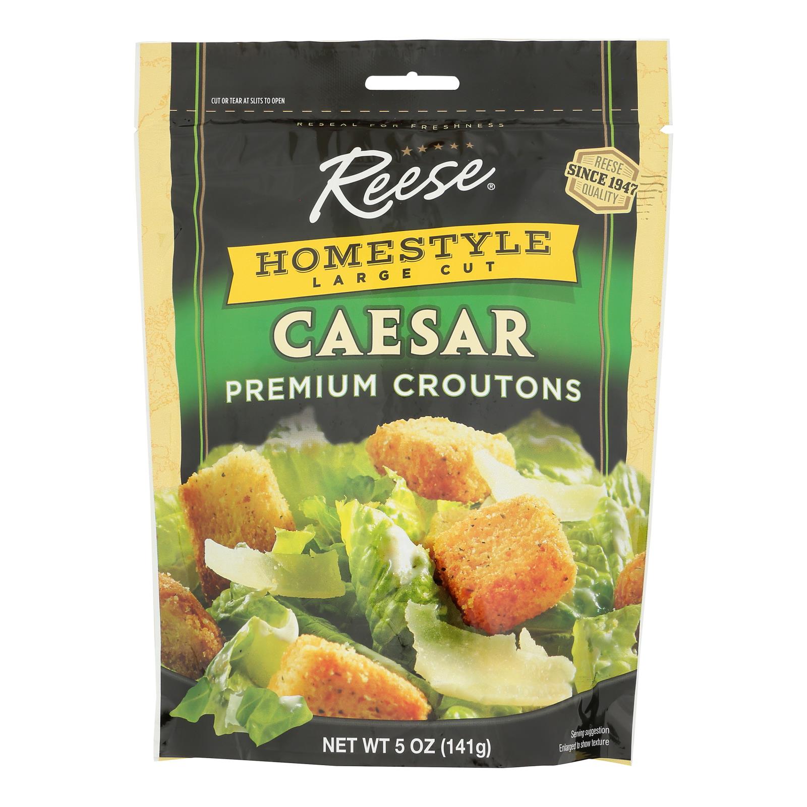 Reese Homestyle Caesar Croutons - Case of 12 - 5 oz.