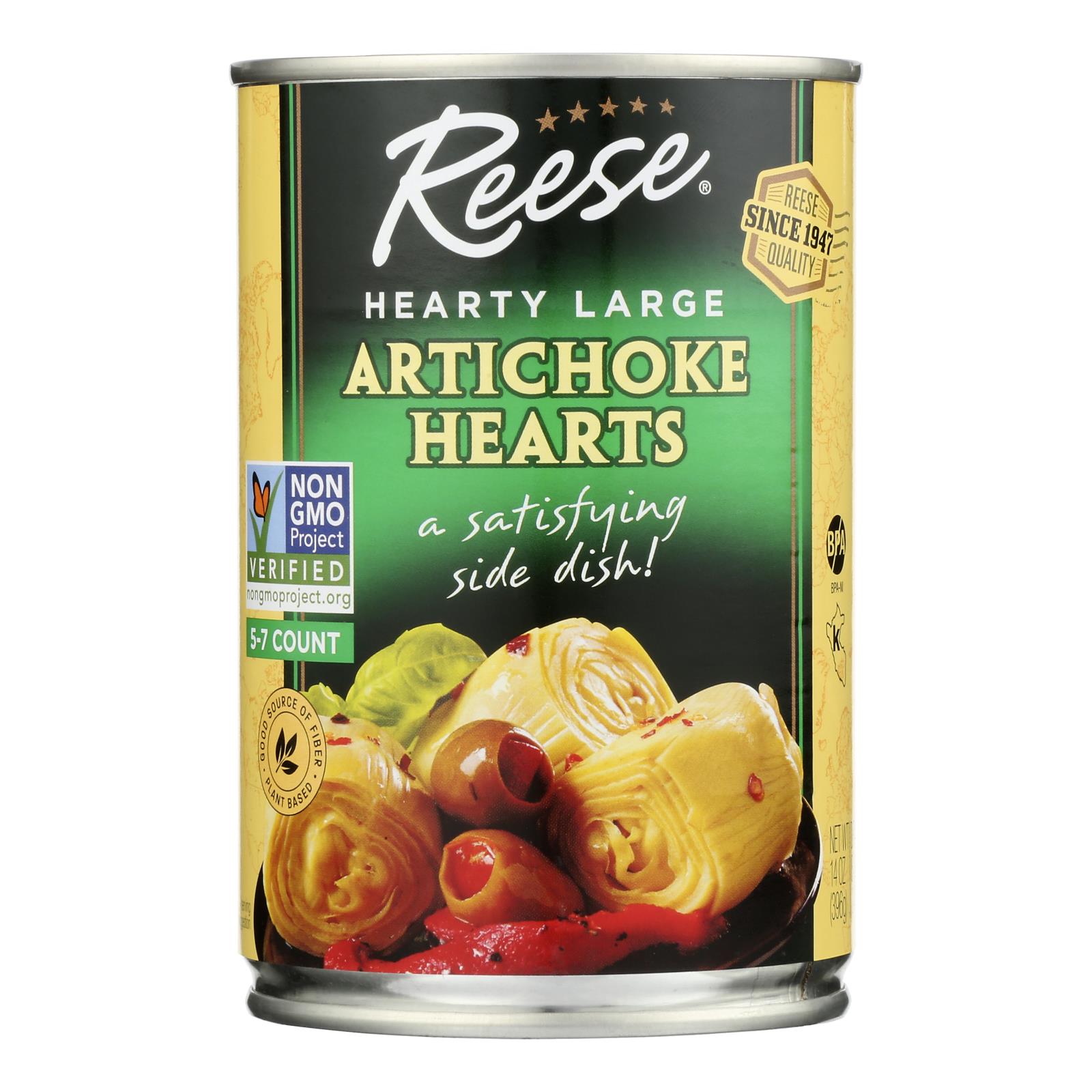 Reese Artichoke Hearts - Hearty Large - Case of 12 - 14 oz.
