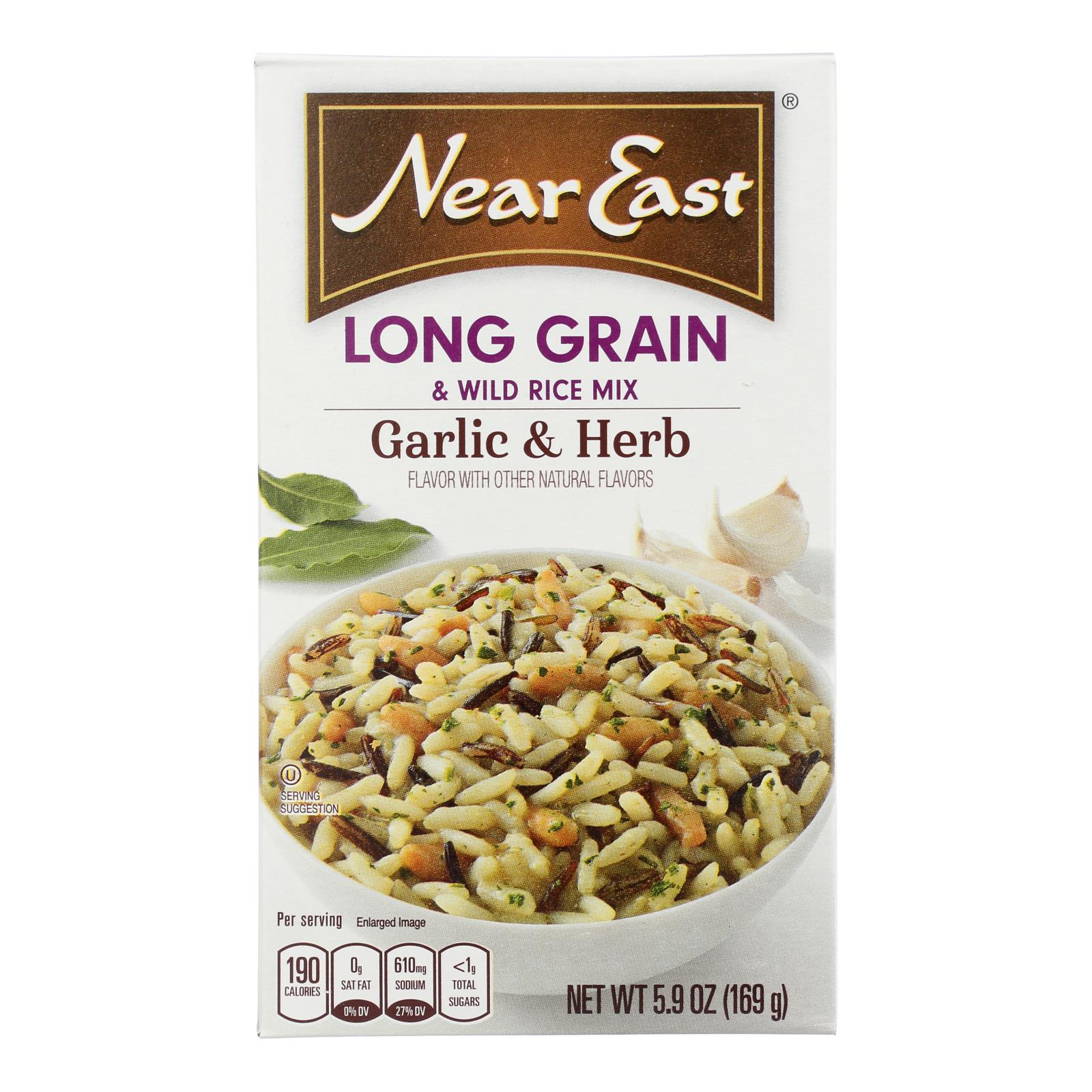 Near East Long Grain & Wild Rice - Garlic - Case of 12 - 5.9 oz