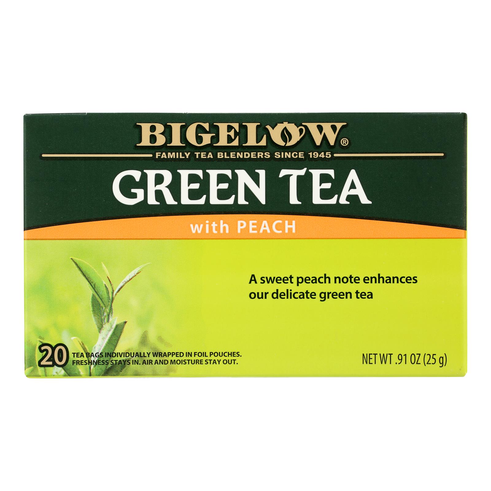 Bigelow Tea Green Tea - with Peach - Case of 6 - 20 BAG