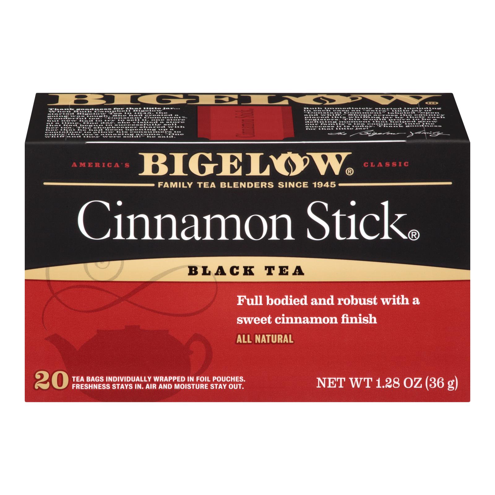 Bigelow Tea Cinnamon Stick Black Tea - Case of 6 - 20 Bags