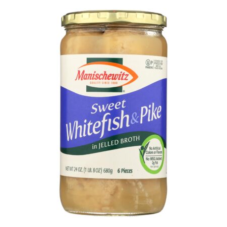 Manischewitz - Sweet Whitefish and Pike in Jelled Broth - Case of 12 - 24 oz.