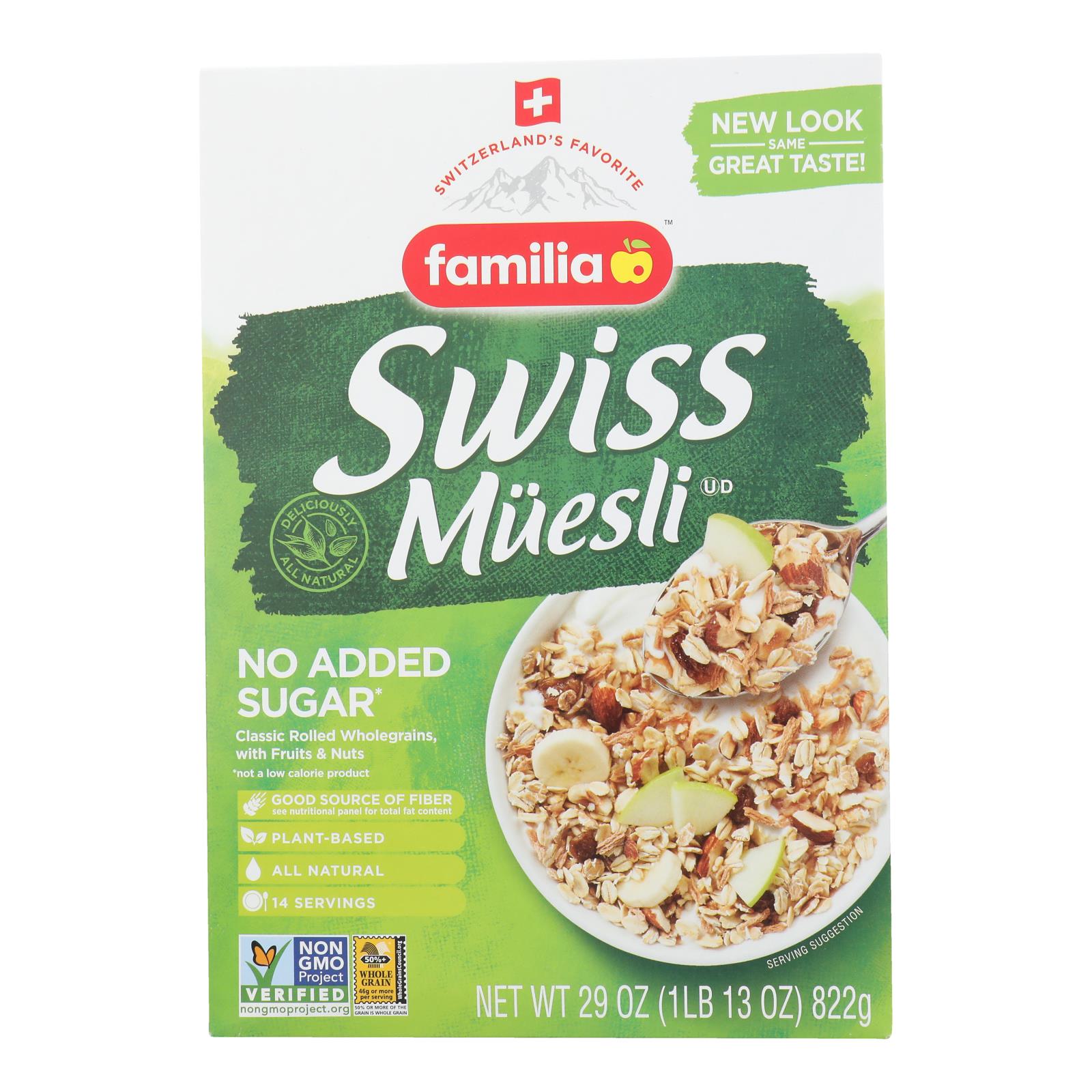 Familia - Muesli Swiss No Add Sugar - Case of 6-29 OZ