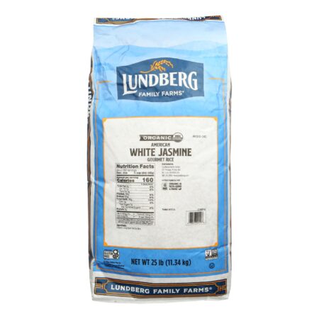 Lundberg Family Farms Organic Jasmine White Rice - Single Bulk Item - 25LB
