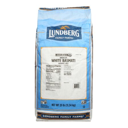 Lundberg Family Farms Organic California White Basmati Rice - Single Bulk Item - 25LB
