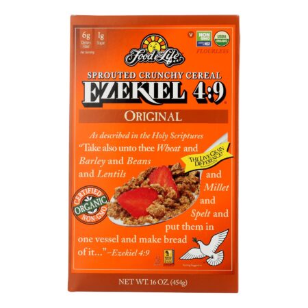 Food For Life Baking Co. Cereal - Organic - Ezekiel 4-9 - Sprouted Whole Grain - Original - 16 oz - case of 6