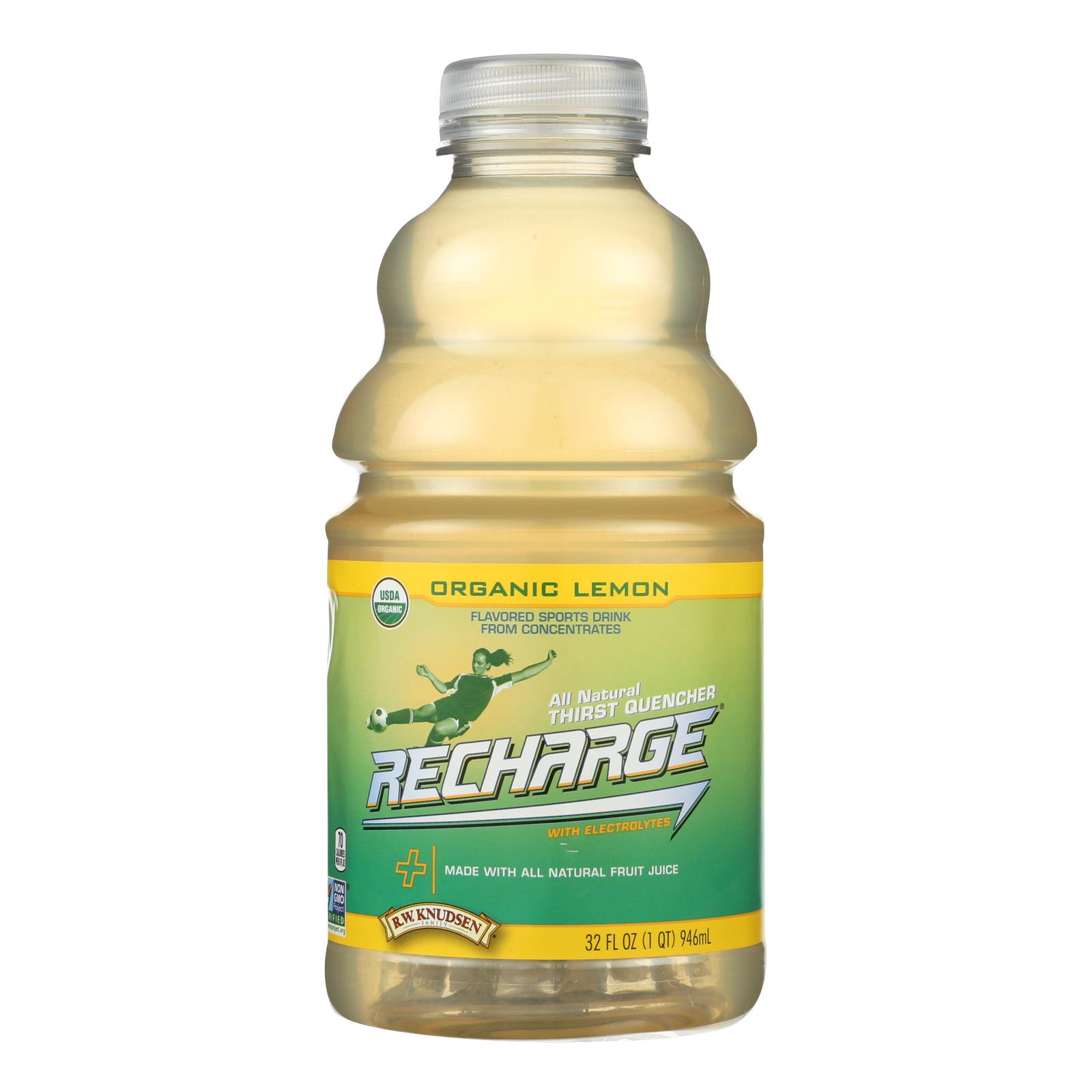 Rw Knudsen Pet Recharge Organic Lemon Juice - Case of 6 - 32 FZ