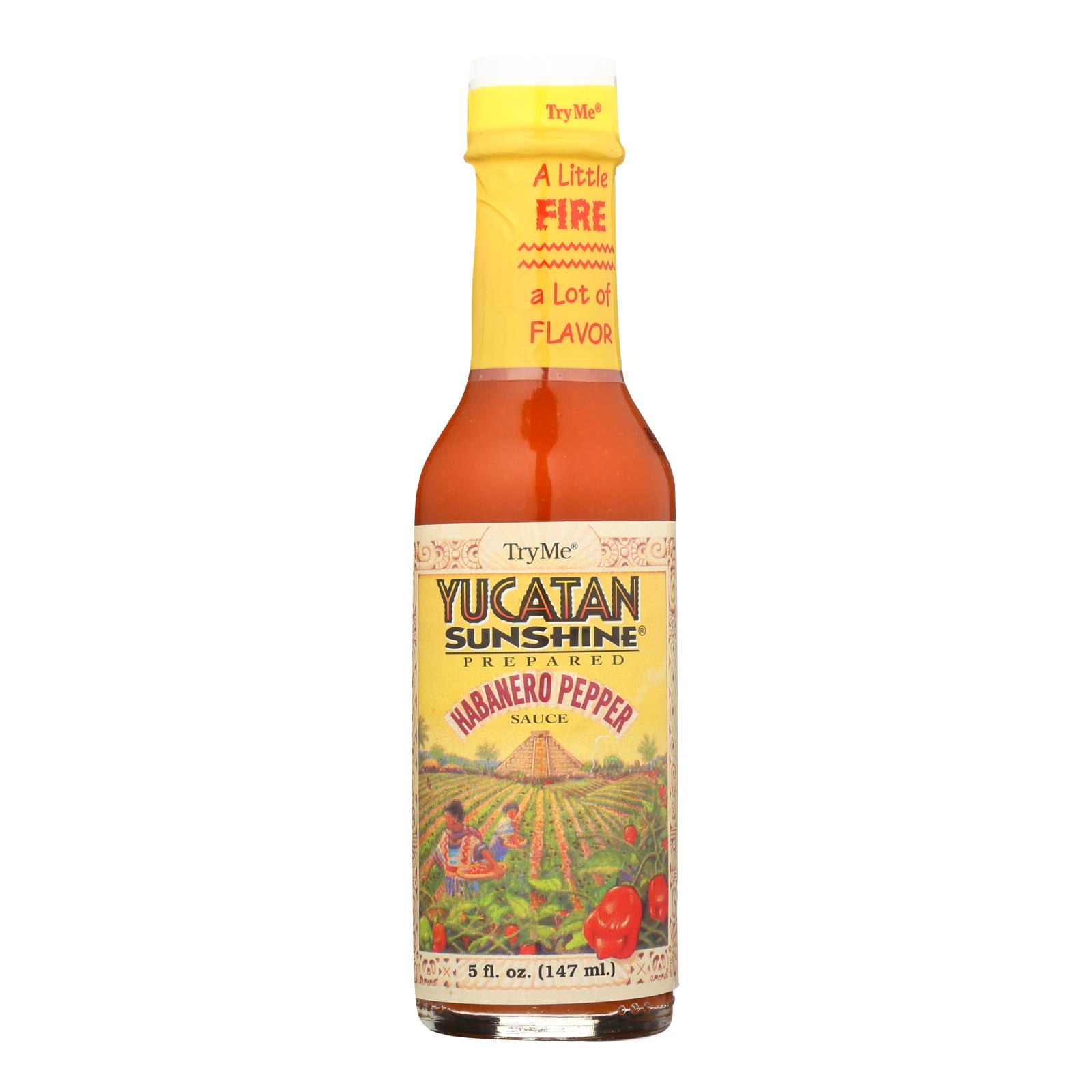 Try Me Yucatan Sunshine - Habanero Pepper Sauce - Case of 6 - 5 Fl oz.