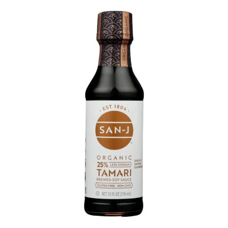 San - J Tamari Soy Sauce - Organic - Case of 6 - 10 Fl oz.